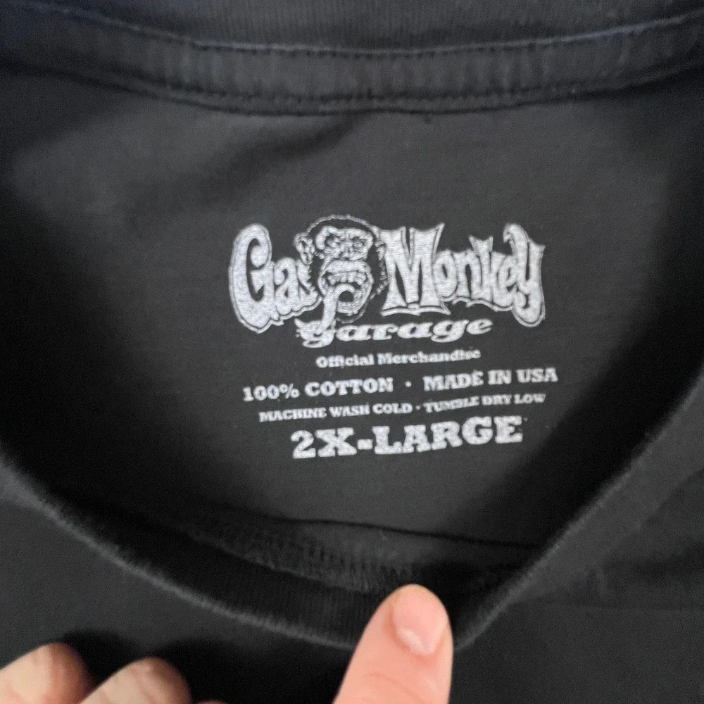 Gas Monkey Garage T-Shirt Mens 2XL Black Graphic Logo Crew Neck Fast N Loud Tee